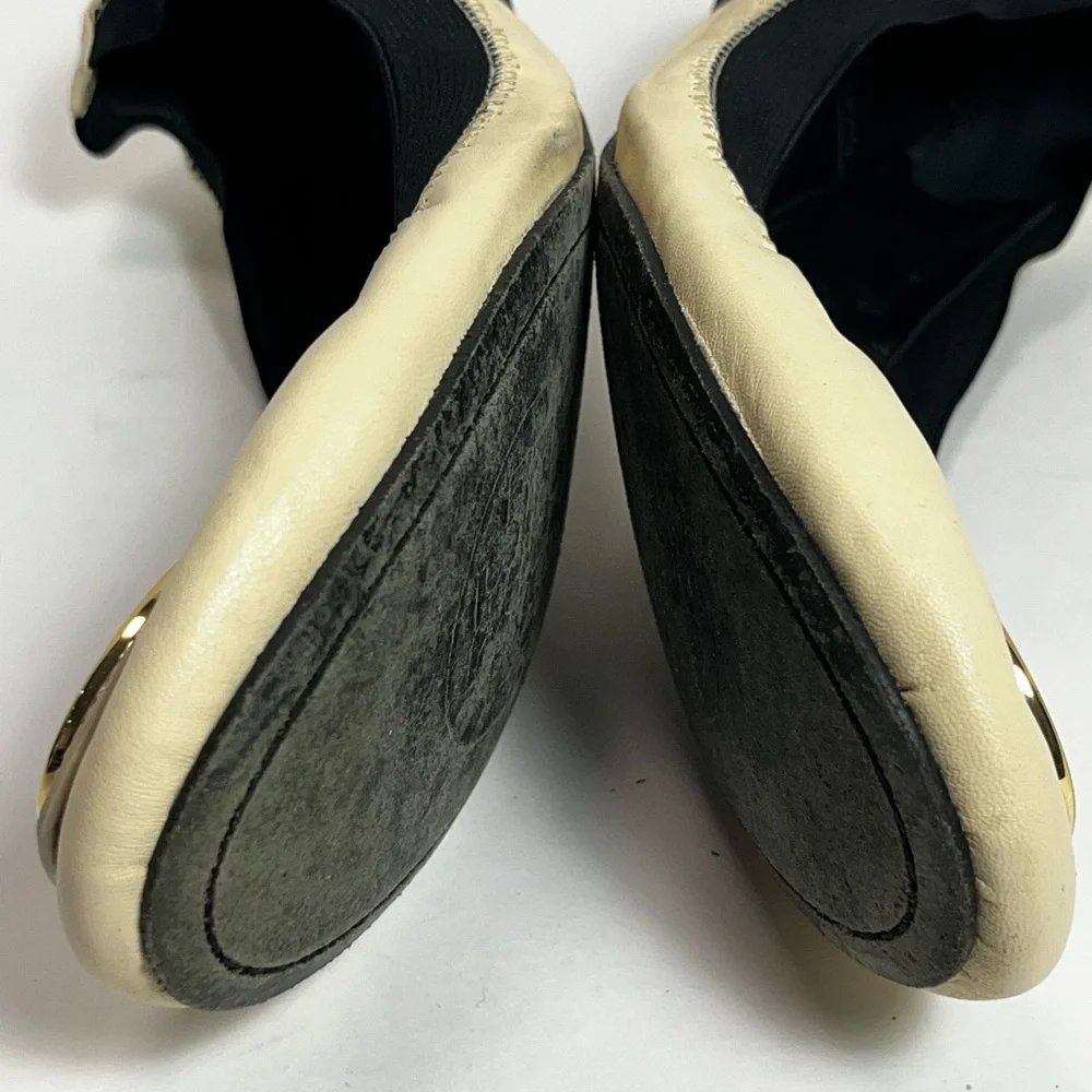 Tory Burch Caroline Flats Size 9 Cream & Black - Picture 6 of 13